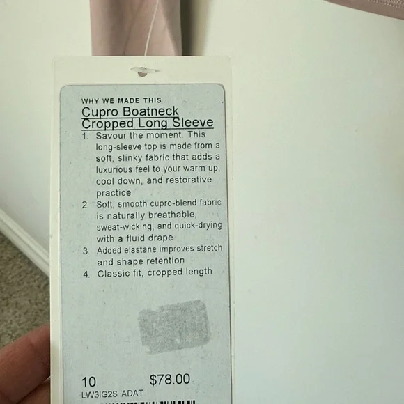 Lululemon Cupro Boatneck Cropped Long Sleeve - Picture 4 of 4